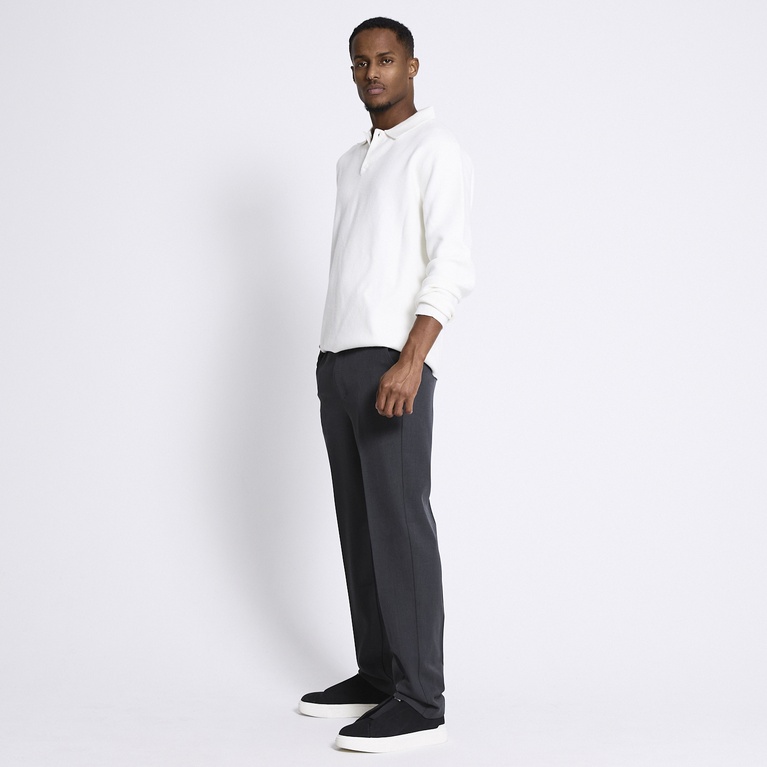 Straight dress pants "Aaron" Dk Grey melange